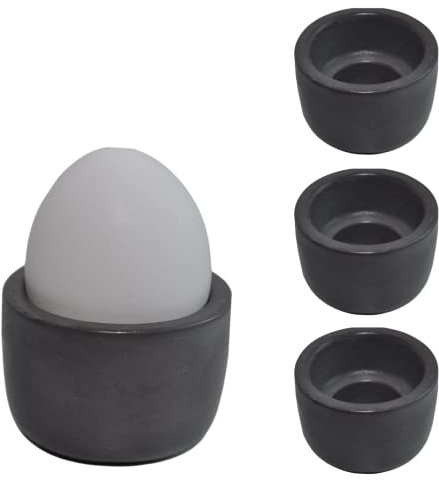 Betonics Eierbecher Aria grau 4er-Set aus Beton | Handmade Eibecher für das Frühstücksei & Frühstückstisch | Becher für alle Eigrößen geeignet | Handmade mit <3 in Germany
