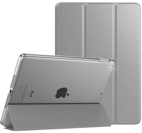 Funda para Apple iPad 5Th (2017) iPad 6Th (2018) Generation (9.7 pulgadas) encendido y apagado automático cuero magnético inteligente compatible con el modelo Nº A1822 A1823 A1893 y A1954 (gris)