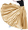 Damen Langer Tüll Retro Maxi Tee Knöchel Lang Glänzender Rock für Bauchtanz Tanz Kostüm Cosplay Urlaub Wochenende Party Abendessen, Gold, Einheitsgröße