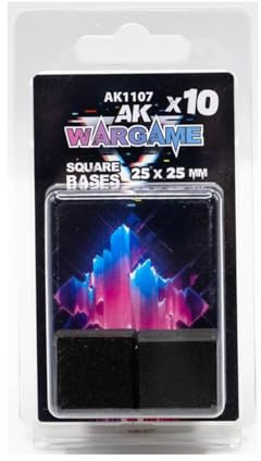 AK BASES AK1107 PLASTIC WARGAME BASES - SQUARE BASE 25x25mm (10pcs)