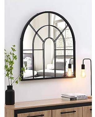 OZAIA Spiegel Fenster-Optik - 80 x 80 cm - Metall - Schwarz - LOYA