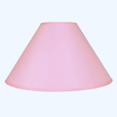 Pantalla de lámpara de algodón liso para lámparas de mesa o techo, colgante cilíndrico con reductor, 25 cm, color rosa