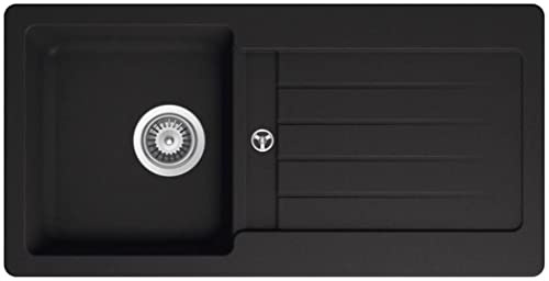 Granitspüle Victory S-VEL860 - ab 40er Unterschrank, 860 x 435 mm (tief schwarz)