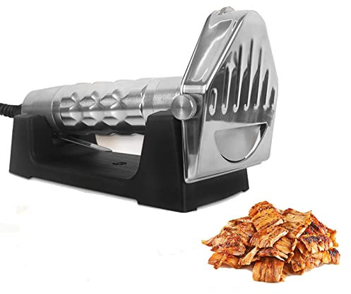HMWOKPOT Electric Gyro Cutter with Holder, Professional Shawarma Doner Kebab Knife Stainless Steel Commercial Meat Cutter Machine for Shawarma,110V