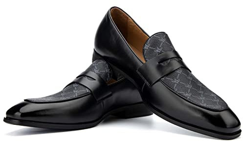 JITAI Mokassins Herren Elegante Schuhe Freizeit Loafer Herren Anzug Schuhe, Schwarz-05, 43 EU (10 UK)