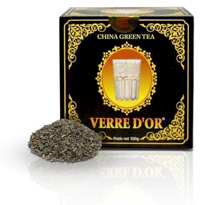 Thé Vert De Chine Verre d'Or 500g Gunpowder - Feuilles Entières, Récoltées à La Main, 100% Naturel, Authentique Et Végan, Sans Additifs Ni Conservateurs