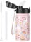 OLDLEY 420ml/14oz Kinder Edelstahl Isolierte Wasserflasche mit Stroh für Schule Metall Vakuum Kleine Flasche Lecksicher Halten Heiße Kalte Jungen Mädchen Kleinkinder Kinder(Einhorn, 420ml)