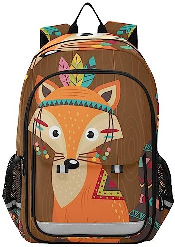 YOUJUNER Kinder Schulrucksack Stammes-Fuchs Schulranzen Schultasche Sporttasche Backpack für Mädchen Jungen