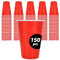 YOUNTHYE 150Pcs Red Cups, 16oz/500ml Red Plastic Cups Large Plastic Drinking Cup for for Birthday, Picnics, BBQ, Christmas, Outdoor Activities, Odorless & Shatter Proof