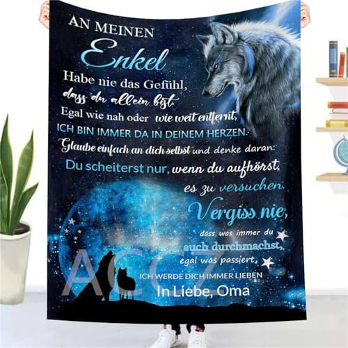 ACCZ Kuscheldecke Personalisierte Decke An Meine Enkel,Oma für Enkel Luftpost Positiv Ermutigen Briefdecke,Super Weiche Decke Flanell,für Tagesdecke Wohnzimmerdecke Tv-Decken Geschenk