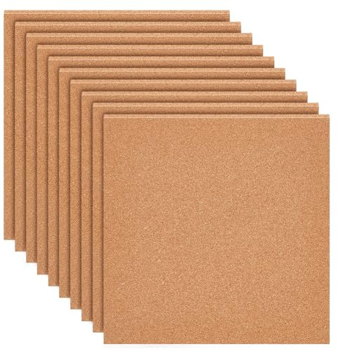 BENECREAT 8 Packung 300x300 mm Korkplatte, 3 mm Dicke Korkplattenfliesen Quadratische Korkfliesen Untersetzer Korkplatten Fliesen Für Pinnwände, Wandschmuck, Diy Handwerk