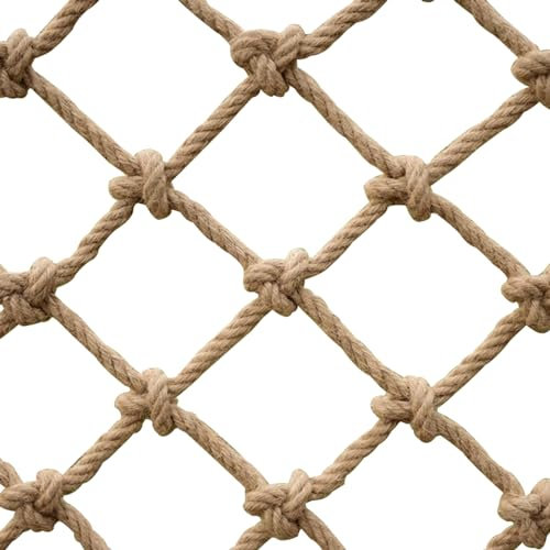 SSWZHANG Hanfnetz Sicherheitsnetz Hanfseil Fall Safety Net Kletternetz Outdoor Balkontreppennetz, Outdoor Klettern Hängematte Balkon dekoratives Netz(Size:2 * 4m(7 * 13ft))