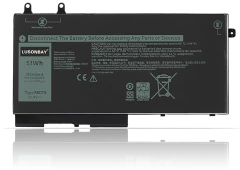 LUSONBAY Batteria per computer portatile R8D7N 4GVMP 1V1XF di ricambio per Dell Latitude 5400 5410 5500 5510 Precision 3540 3550 Inspiron 7590 7591 7791 2 in 1, 11,4 V, 51 Wh