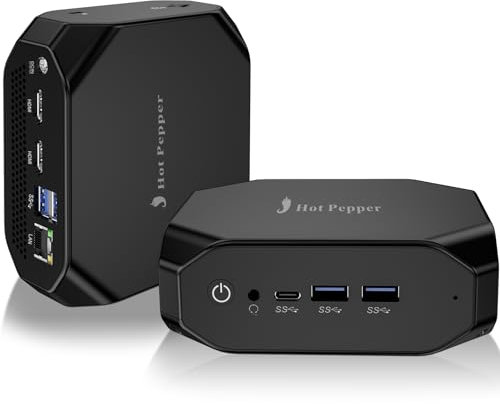 Hot Pepper Chili RM10 Mini PC, Mini Ordinateur Compact avec 8GB RAM, 256GB SSD, Windows 11, Bluetooth 5.0, Performance Puissante, Design Moderne, Ultra Silencieux et Plug & Play