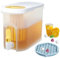 TOGETDREAM 3.9 L Drink Dispenser with Tap Fridge Water Dispenser with Ice Cube Tray Cold Kettle Water Jug Fruit Teapot Refillable Iced Beverage Dispensers for Milk Ice Tea Cocktail Juice Lemonade