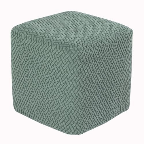 HHONGWYT Fußhocker Bezug 45x45cm Quadratisch Ottomane Schonbezug Samt Hocker Bezug Ottomane 38x38/ 40x40/50x50cm Stretch Husse für Fußhocker Überzug Hocker Abdeckung Waschbar,#2,50x50x40cm