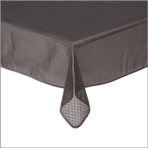 Tischdecke Gartentischdecke Karo Anthrazit 130x220 cm Outdoor Weichschaum PVC rechteckig Terrasse Garten rutschfest wetterfest