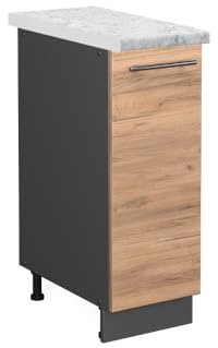 Vicco Apothekerschrank Fame-Line, Goldkraft Eiche/Anthrazit, 30 cm, AP Marmor