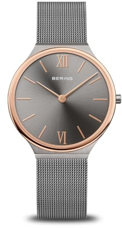 BERING Damen Uhr Quarz Movement - Ultra Slim Collection mit Edelstahl und Saphirglas 18434-369 - 3 ATM
