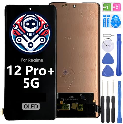 iYAiYO Pantalla LCD Pantalla Digitalizador Pantalla Táctil Reemplazo Compatible con Realme 12 Pro+ 5G RMX3840 OLED Pantalla Completa con Herramientas -Negro