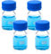 ALWSCI 100 ml Graduated Glass Round Media Storage Bottle with blue GL45 Screw Cap, 3.3 Borosilicate Clear Glass, Wide Mouth Lab Reagent Bottle, Pack of 4