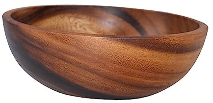 PRETYZOOM Holz Salatschale Höhe Servierschüssel Für Lebensmittel Aufbewahrungshalter Runde Schüssel Für Obst Snacks Und Dessert
