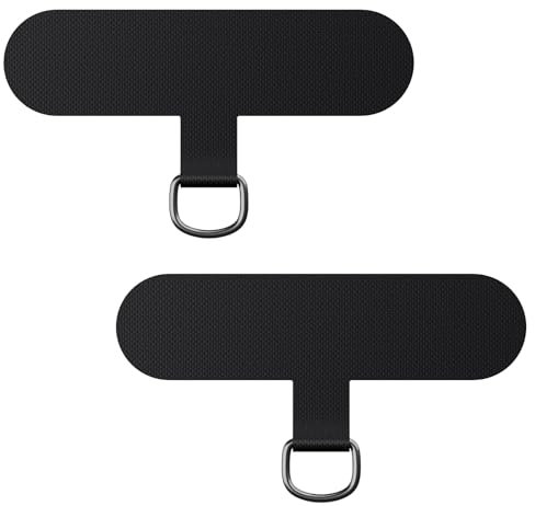 caslord Lot de 2 Patchs universels pour Cordon, transformez Votre Coque de téléphone en chaîne de téléphone, TPU Ultra Fin s'adapte à Toutes Les Coques de téléphone Standard–Noir