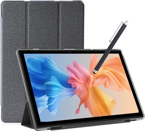 Tablet Android 14, tablet da 10 pollici con custodia, 8 GB RAM+64 GB ROM/512 tablet espandibile, processore quad-core da 1,8 GHz, touch screen IPS 1280 x 800, fotocamera 8 MP, batteria 6000 mAh,