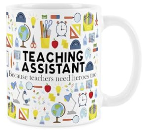 Purely Home Teaching Assistant Mug - Humorous School TA & Educational Careers Themed Novelty Gifts - Tea/Coffee Hot Drinks White Ceramic Cup Present