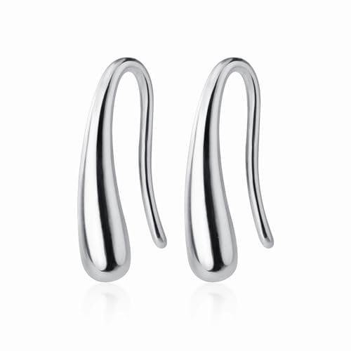 1 Pairs silver teardrop earrings,Handmade Threader Earrings Exquisite,Teardrop Drop Earrings for Women,Small Hook Earrings Charms Earrings Hoops Earrings Creative Earrings for Women