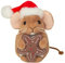 Teddy Hermann 94615 Weihnachtsmaus mit Keks 11 cm, Kuscheltier, Plüschtier