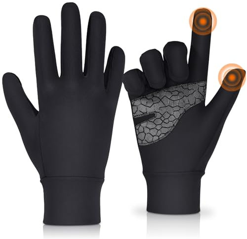 ADVIGO Laufhandschuhe Herren Sport Handschuhe Touchscreen Unisex Winddicht Winter Fahrradhandschuhe Anti-Rutsch Handschuhe für Damen und Herren Laufen Fahren Radfahren Klettern(M)