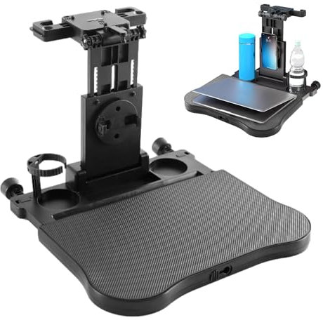 Mesa auxiliar para asiento trasero de coche - Escritorio plegable para portátil para coche - Mesa auxiliar para asiento de coche con soporte para tableta y portavasos, bandeja para asiento de coche
