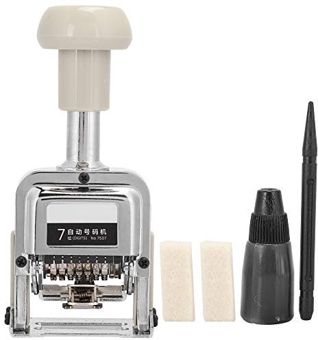 Nummernstempel, 7 Ziffern, Automatische Nummerierungsmaschine, Metall-Nummernstempel-Set, Heimbüro, Schule, Desktop-Briefpapier Zum Fortlaufenden Nummerieren, Duplizieren mit