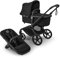 Bugaboo Fox 5 Renew, 2-in-1 Kinderwagen für jedes Gelände, mit Liegewanne und ausziehbarem Kleinkindsitz, praktische Ein-Hand Faltung, Fahrgestell in Schwarz und Sonnendach in Heritage Black