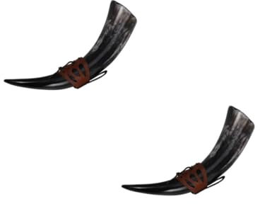 Ciieeo 2 Pièces Verre De Vin Coupe Viking Médiévale Mug Corne à Boire Corne De Bière Viking Coupe De Cor D'harmonie Corne à Boire Moyenne Gobelet en Corne De Viking Tasse Viking Cornes