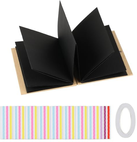 Album Fotografico Personalizzabile, 175 x 115 mm Album Fotografici Scrapbooking Kit, Libro Foto, Regalo per Anniversario Matrimonio, San Valentino, con 6 Adesivi Angolari e Nastro Adesivo