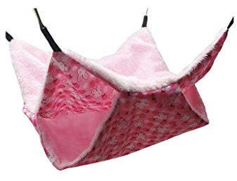 YPREWY Hamaca para hámster de doble capa para mascotas pequeñas, jaula deslizante, cama, hamaca, columpio de rata para chinchilla, loro, cobaya, rata