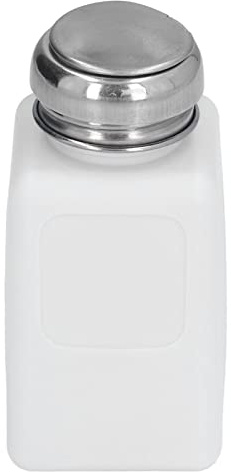 NIZUUONE 200ml ESD Antistatic Solvent Dispenser Bottle with Press Type Stainless Steel Lid for Acetone IPA Solvent Oil Nail Polish Remover (White)