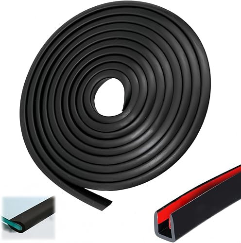 Window Seal Strip Car Door Edge Protector 10ft Self-Adhesive U-Shaped 3mm Rubber Edging Trim Anti-Collision Edge Guard Protector Car Door Seal Guard Protector for Metal Sheet,Glass Panel,Plastic Trim