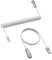 MAMBASNAKE C01 Ultra Cable en Espiral para Teclado 8000Hz Rapid Trigger Gaming Mecánico, USB-A a USB-C, Cable Aviador de TPU con Conector de Aviación Metálico, Iluminación RGB, para PC/Mac, Blanco