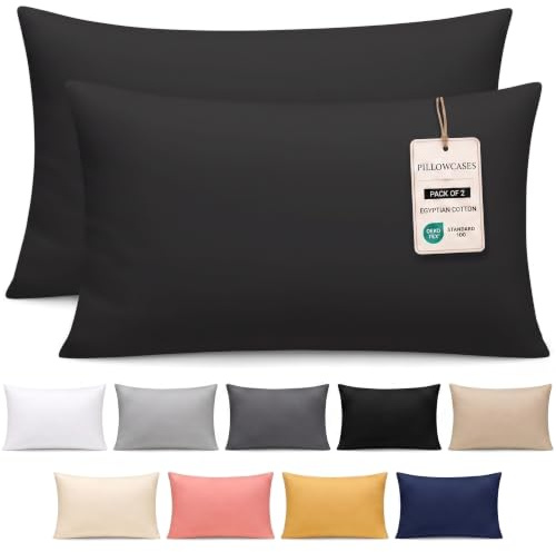 Pamposh 400 Thread Count 100% Egyptian Cotton Pillow Cases 2 Pack Breathable Ultrasoft Pillow Covers