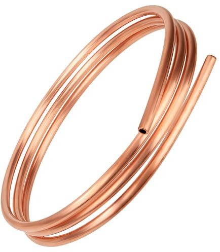 Weiches Kupferrohr OD 8mm ID 6,4mm, 2 m Länge Kupferrundrohr Dünnes Kupferrohre für Kältetechnik, Stromschiene, Klimaanlage, DIY -Kunsthandwerk und Industrie
