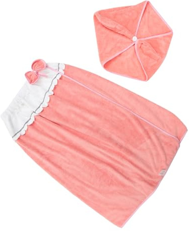 Amosfun Duschtuch Set für Damen mit Badehaube aus Mikrofaser für Spa Bad und Sport Leicht zu Reinigen und Tragbar