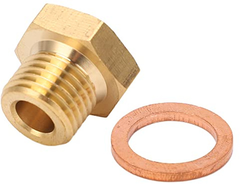 Haofy Adaptador de Rosca para Sensor de Temperatura de 1/8 Pulgadas NPT a M14 X 1,5 Macho, Conector de Remitente de Calibre Universal, Construcción de Metal de para Sistemas Automotrices,