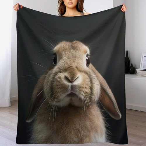 AASWDDS Kaninchen Decke,Vier Jahreszeiten Weich Wohndecke Schlafdecke Sofadecke Pelzdecke Couchdecke Flannel Bett Decken 100×130cm