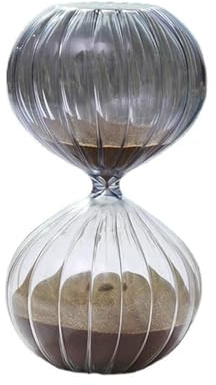 Cadeaux Sablier, Minuterie sablier grise de 45 minutes, 8x14,5 cm, décor bureau