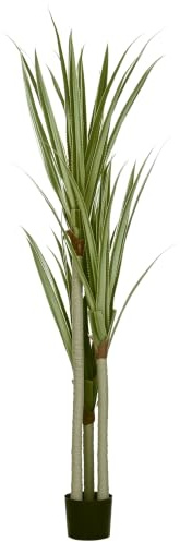 HOMCOM Künstliche Yucca groß 190cm Kunstpflanze im Topf für Wohnzimmer | Plastik Künstliche Pflanze, Fake Plant wie echt, Schlafzimmer Büro Garten, Moderne Dekoration Geschenk