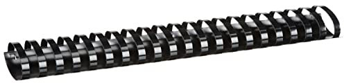 Fellowes Binderücken für Plastikbindung, 51 mm Durchmesser, 21 Ringe, für A4 Dokumente, schwarz, Packung mit 50 Stück