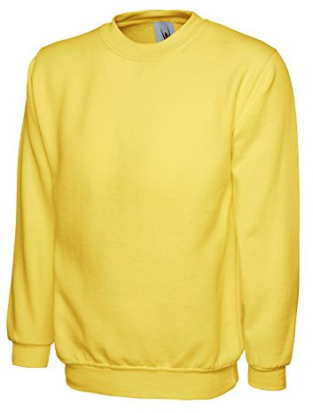 Uneek 300G Plain Classic Crewneck Sweatshirt -Yellow - Xxx-Large
